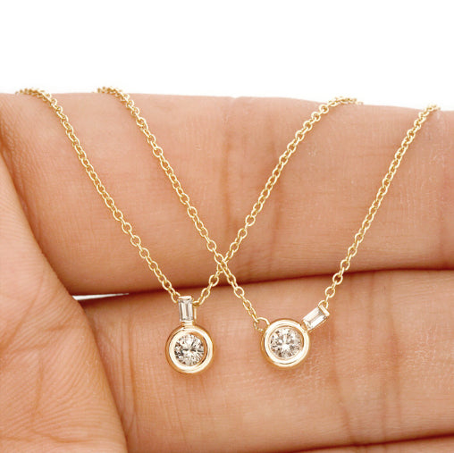 0.14CT Baguette Diamond necklace