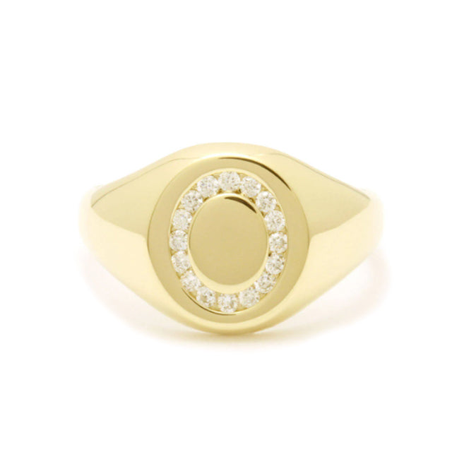 Big Signet Diamond Ring