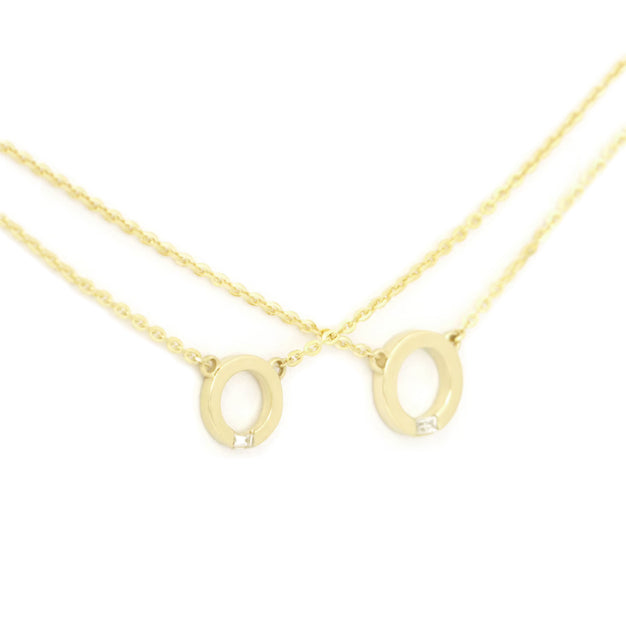 Circle Shape Baguette Diamond Necklace