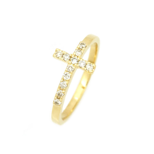 Cross Studded Diamond Ring