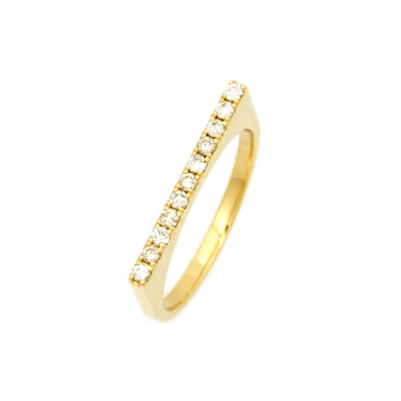 Diamond Gold Bar Ring