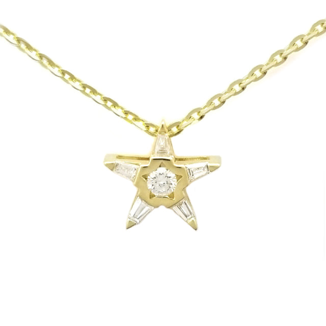 Baguette Diamond Star Necklace