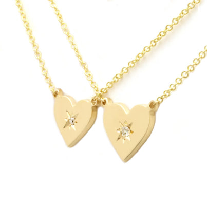 Tiny Heart Diamond Pendant Necklace