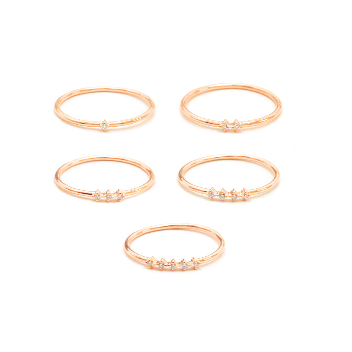 14K Rose Gold Diamond Stackable Ring