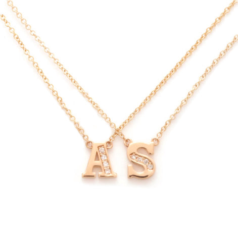 Diamond Initial Pendant Necklace