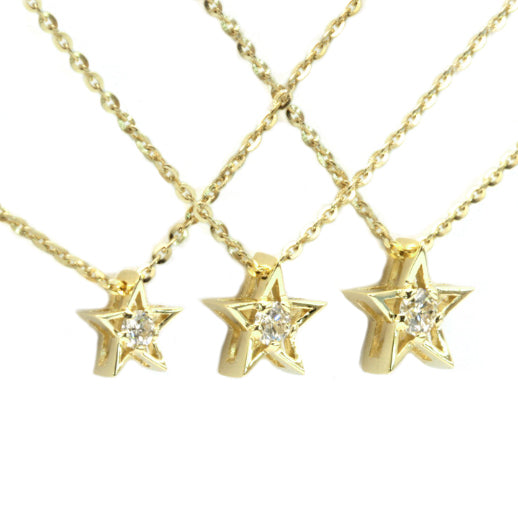 Tiny Star Diamond Pendant Necklace