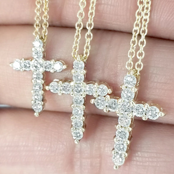 Minimalist Diamond Cross Necklace