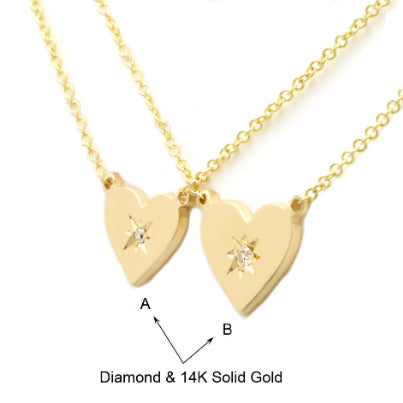 Tiny Heart Diamond Pendant Necklace