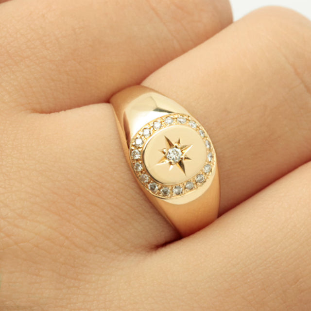 Signet Diamond Ring