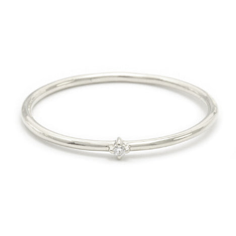 14K White Gold Diamond Stackable Ring