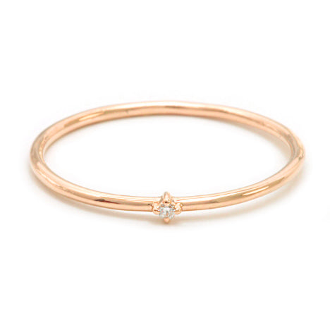 14K Rose Gold Diamond Stackable Ring