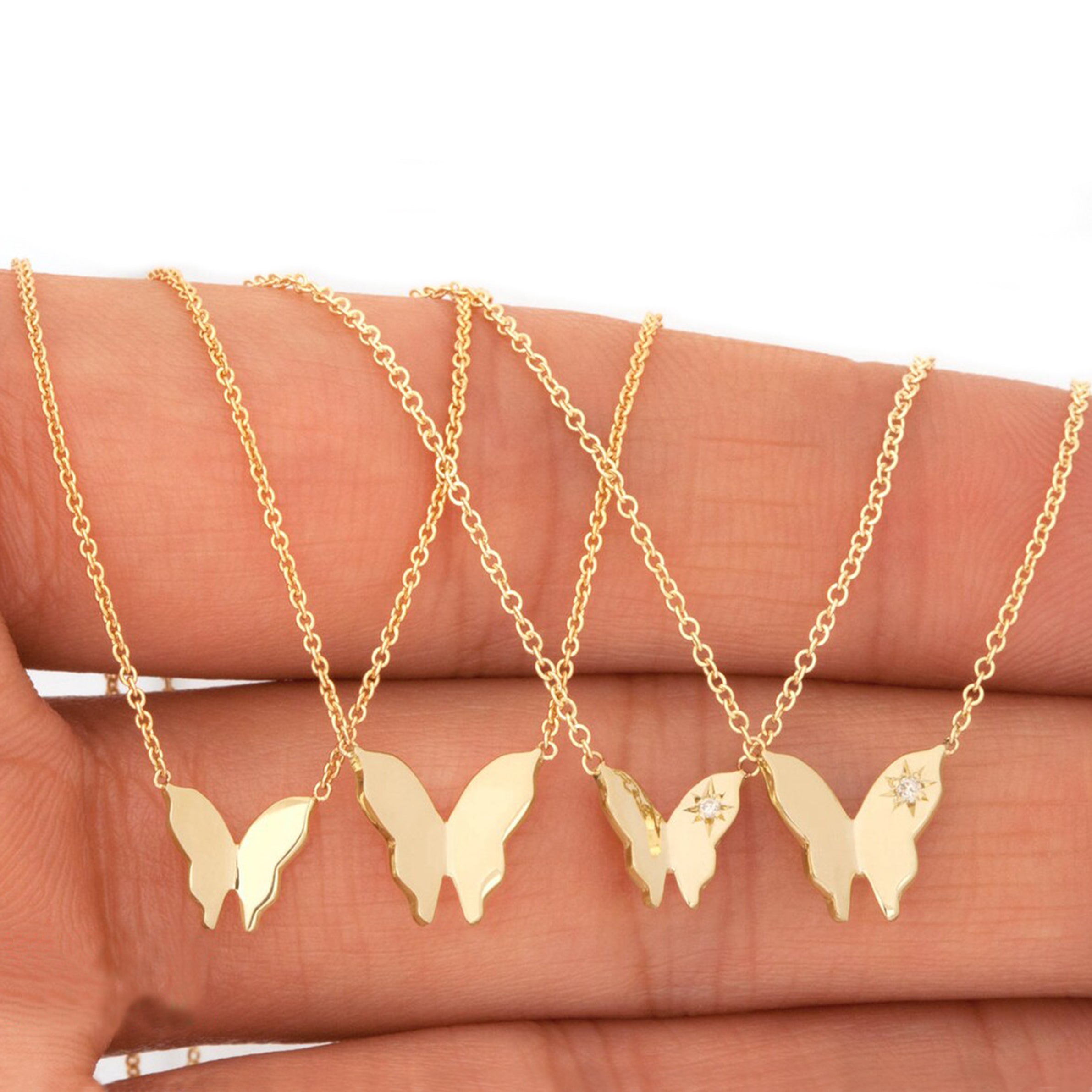 Butterfly 14K Gold Necklace