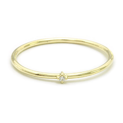 14K Yellow Gold Diamond Stackable Ring