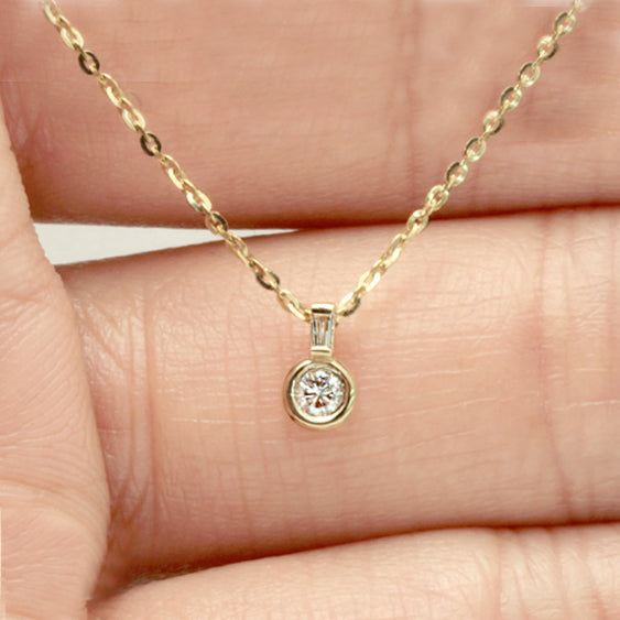 0.06CT Baguette Diamond Necklace