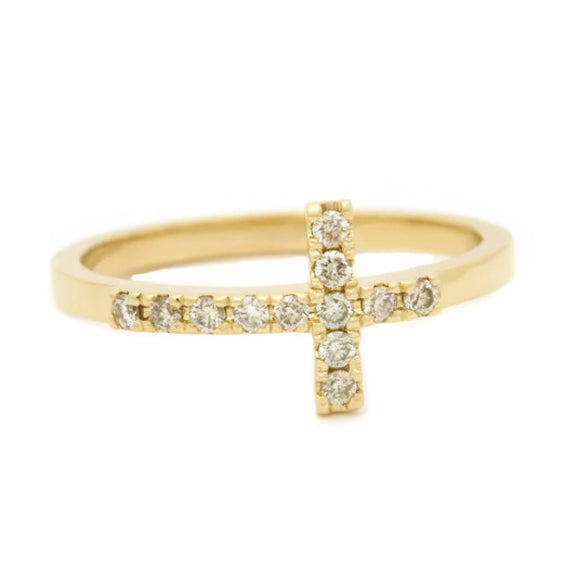 Cross Studded Diamond Ring