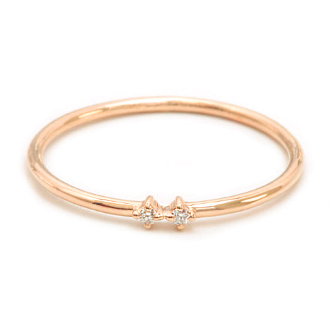 14K Rose Gold Diamond Stackable Ring