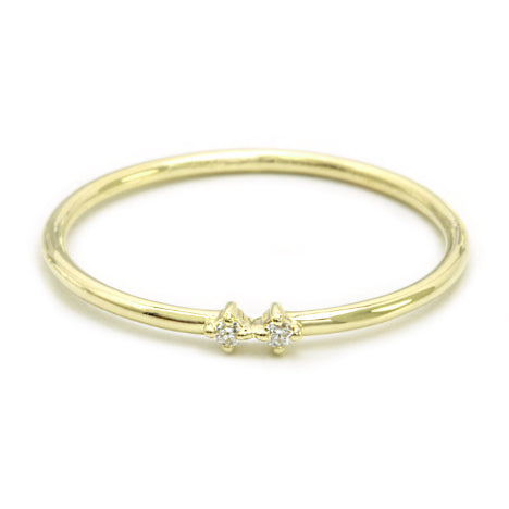 14K Yellow Gold Diamond Stackable Ring