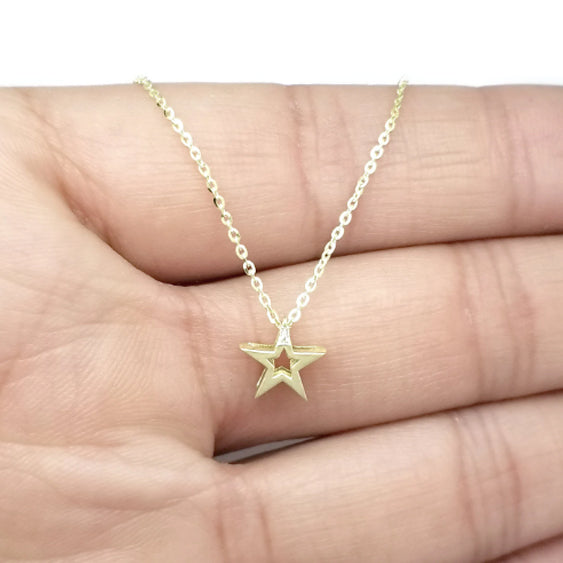 Baguette Diamond Star Necklace