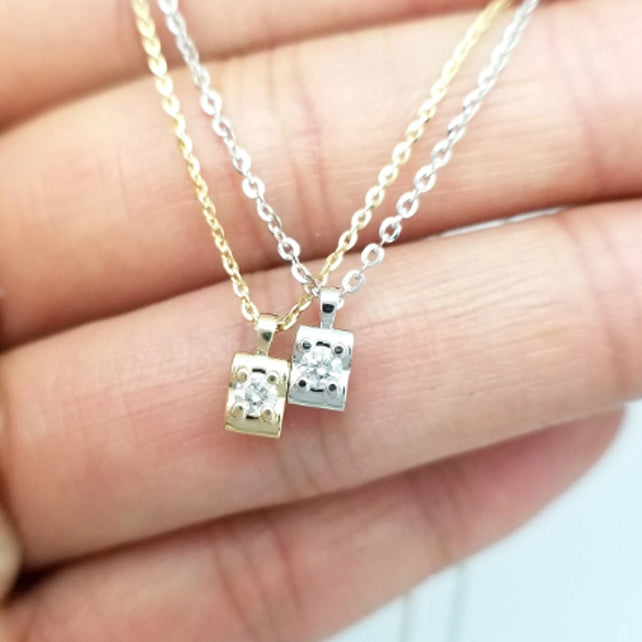 Tiny Heart Diamond Pendant Necklace