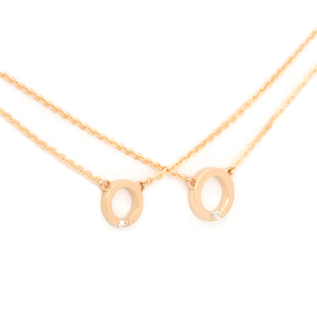 Circle Shape Baguette Diamond Necklace