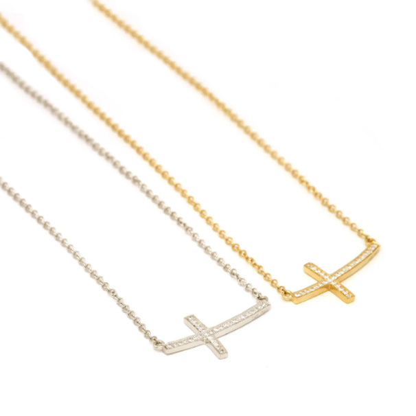 Fashionable Cross Diamond Necklace