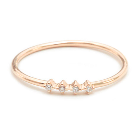 14K Rose Gold Diamond Stackable Ring