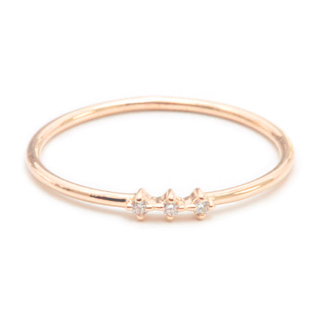 14K Rose Gold Diamond Stackable Ring