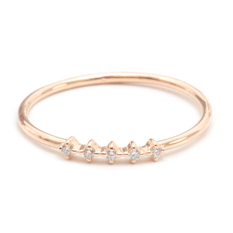 14K Rose Gold Diamond Stackable Ring