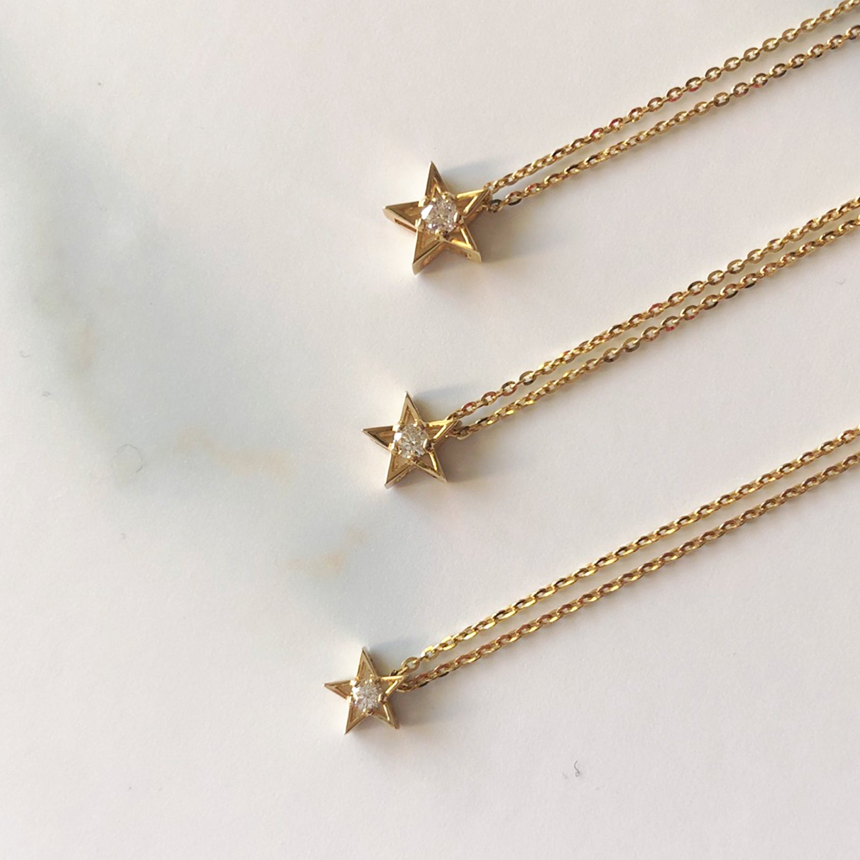 Tiny Star Diamond Pendant Necklace