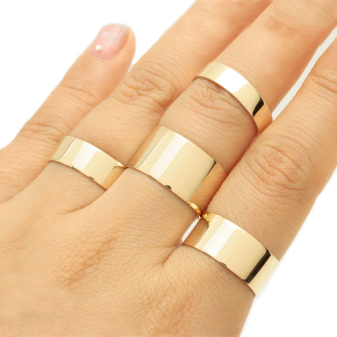 14K Solid Gold Flat Ring