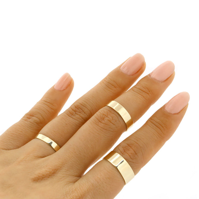 14K Solid Gold Flat Ring