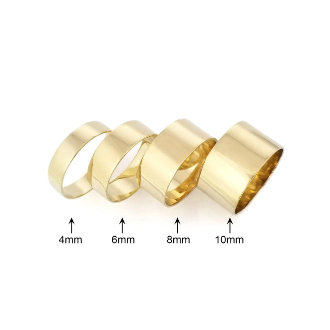 14K Solid Gold Flat Ring